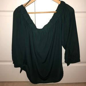 Off shoulder 3/4 tie sleeve blouse